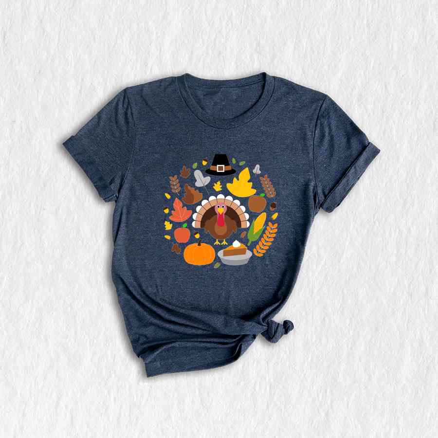 Thanksgiving Doodles Shirt, Pumpkin Leaves Shirt, Turkey Day Shirt, Thanksgiving Shirt, Peace Sign Shirt, Turkey Shirt, Funny Fall Shirt