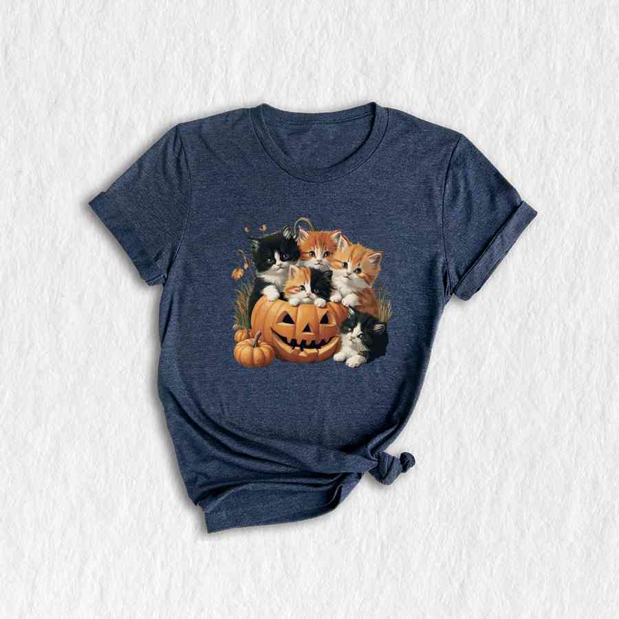 Vintage 90s Cat Halloween Shirt, Retro Halloween Shirt, Spooky Season Tee, Pumpkin Shirt, Halloween Shirt, Vintage Halloween Shirt