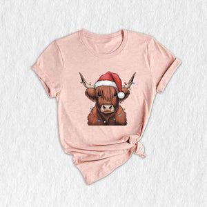 Christmas Cow Shirt, Cow Lights Shirt, Cute Cow Shirt, Cow Lover Shirt, Funny Christmas Shirt, Highland Cow Shirt, Farm Shirt