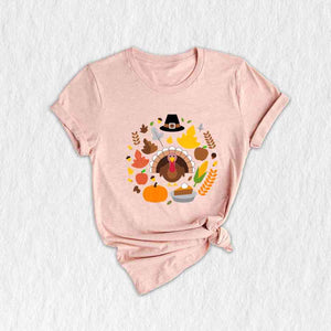 Thanksgiving Doodles Shirt, Pumpkin Leaves Shirt, Turkey Day Shirt, Thanksgiving Shirt, Peace Sign Shirt, Turkey Shirt, Funny Fall Shirt