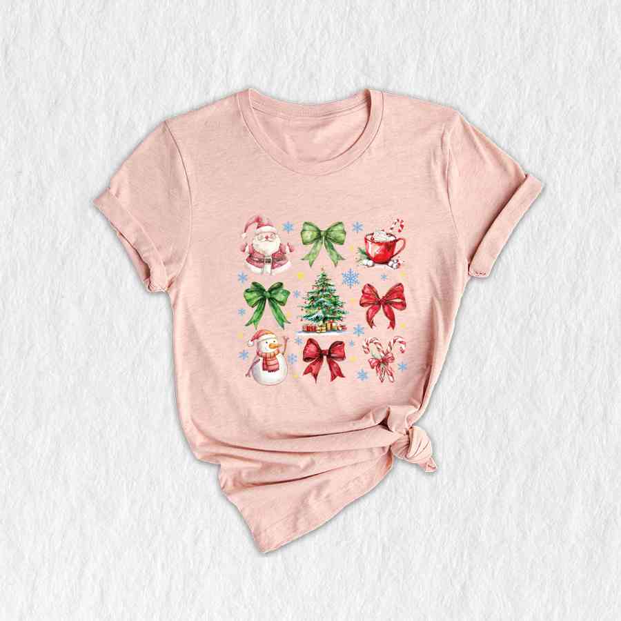 Christmas Coquette Bow Shirt, Christmas Tree Shirt, Christmas Shirt, Gingerbread Cookies Christmas Shirt, Christmas Gift Shirt, Bow Shirt