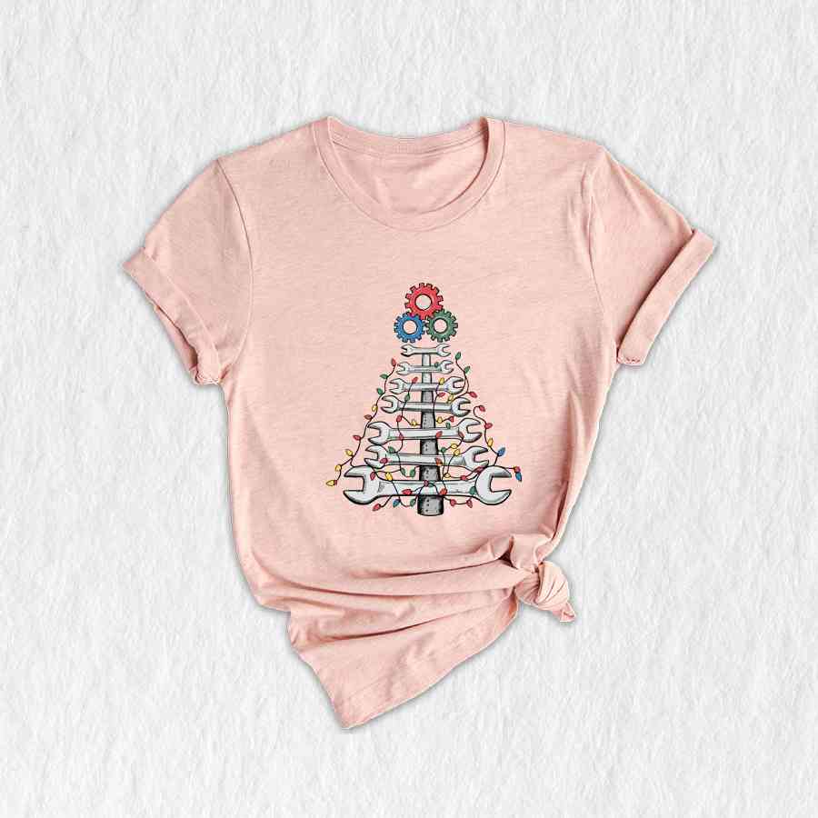 Wrench Christmas Tree Shirt, Mechanic Christmas Shirt, Cool Christmas Gift For Dad, Husband Christmas Gift From Wife, Mechanic Xmas Gift