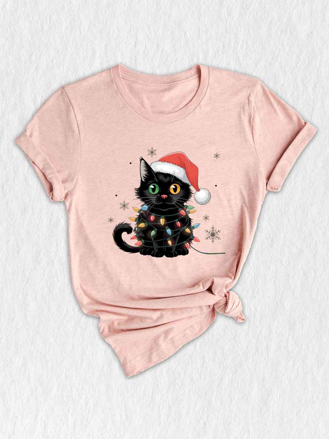 Black Cat Christmas Shirt, Funny Christmas Shirts, Black cat Shirt, Christmas Lights Holiday Shirt, Family Christmas Tee, Cat Lover Shirt