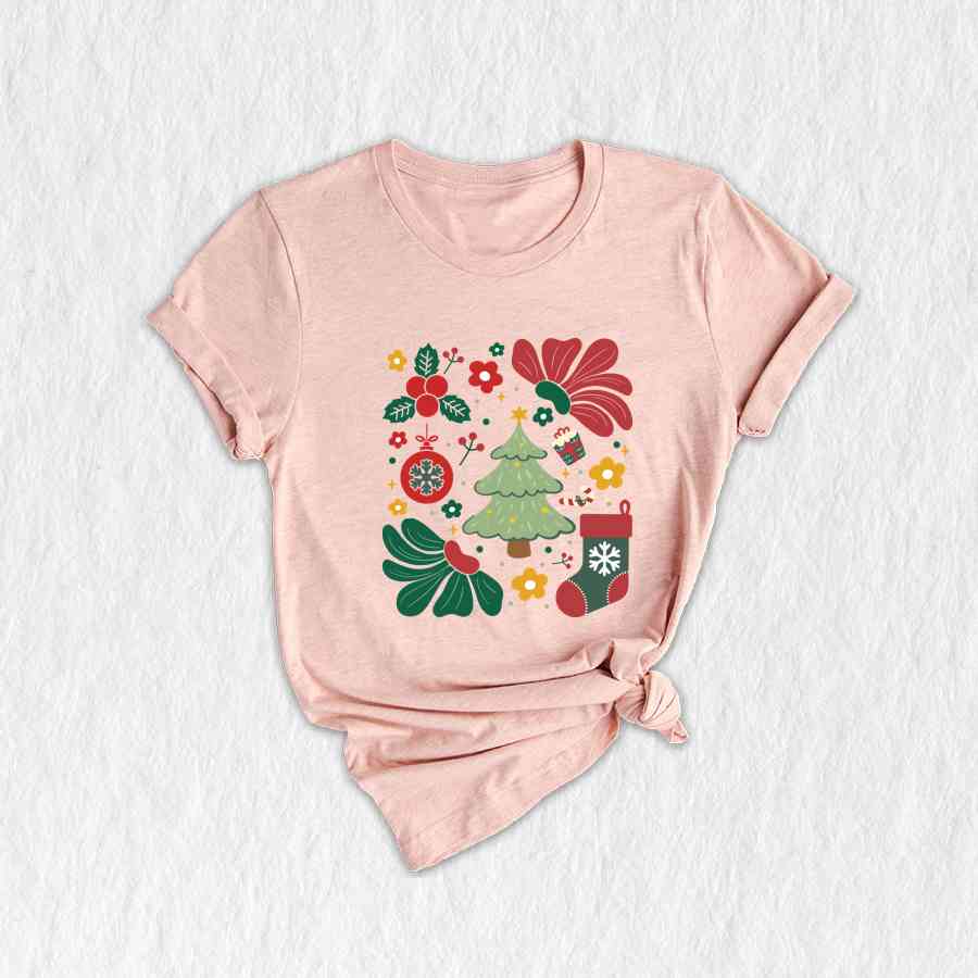 Boho Christmas Shirt, Christmas Tree Shirt, Cute Christmas Shirt, Retro Christmas Shirt, Christmas Gift, Christmas Gift Shirt, Xmas Shirt