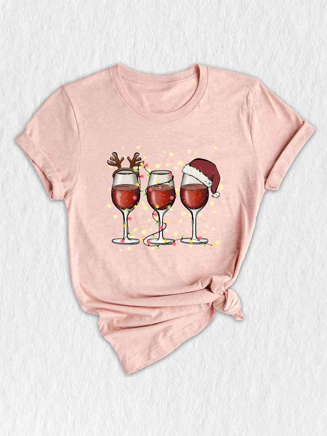 Wine Glasses Santa Hat Christmas Shirt, Santa Christmas Tee, Funny Christmas Shirt, Christmas Gift, Xmas Shirt