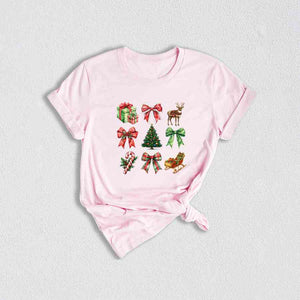 Christmas Coquette Bow Shirt, Christmas Tree Shirt, Candy Cane Shirt, Cute Christmas Shirt, Christmas Gift, Santa Shirt, Xmas Shirt