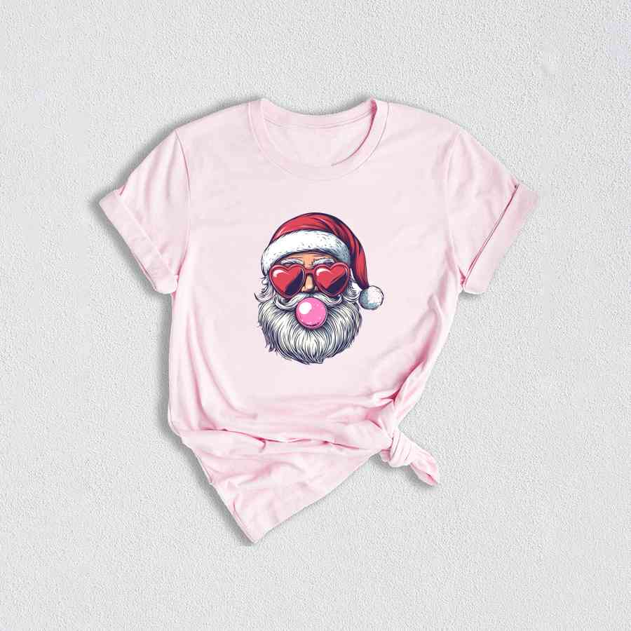 Retro Santa Blowing Bubble Shirt, Santa Claus Shirt, Santa Face Shirt, Funny Christmas Shirt, Cute Christmas Shirt, Holiday Season Shirt