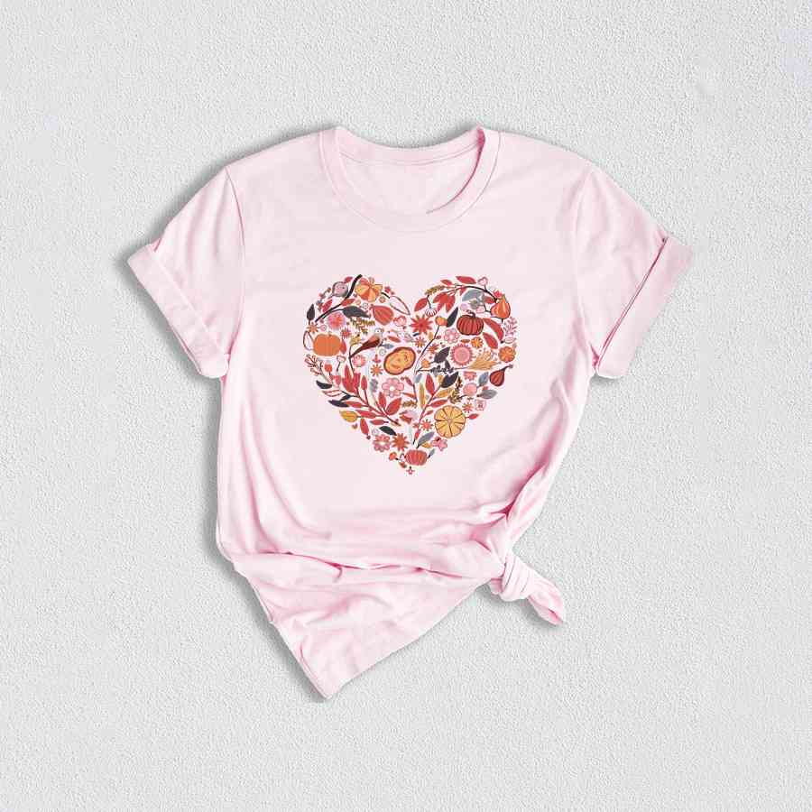 Fall Heart Shirt, Fall Season Shirt, Fall Shirt, Pumpkin Heart Shirt, Thanksgiving Shirt, Pumpkin Patch Shirt, Fall Leaves Tee