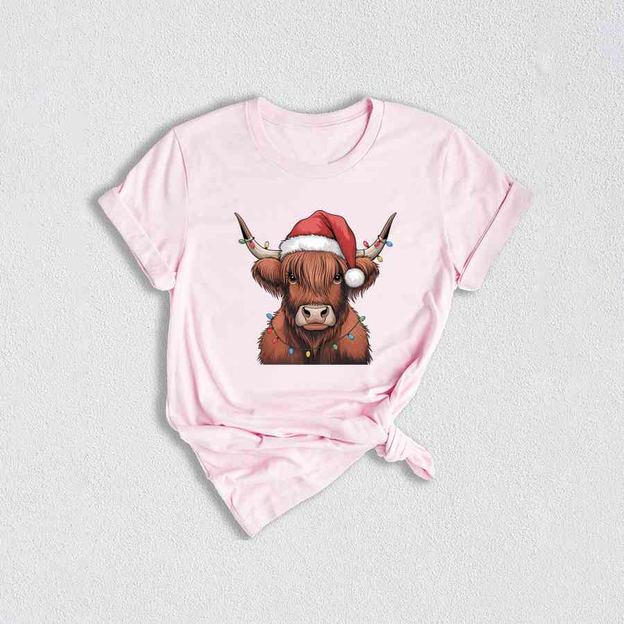 Christmas Cow Shirt, Cow Lights Shirt, Cute Cow Shirt, Cow Lover Shirt, Funny Christmas Shirt, Highland Cow Shirt, Farm Shirt