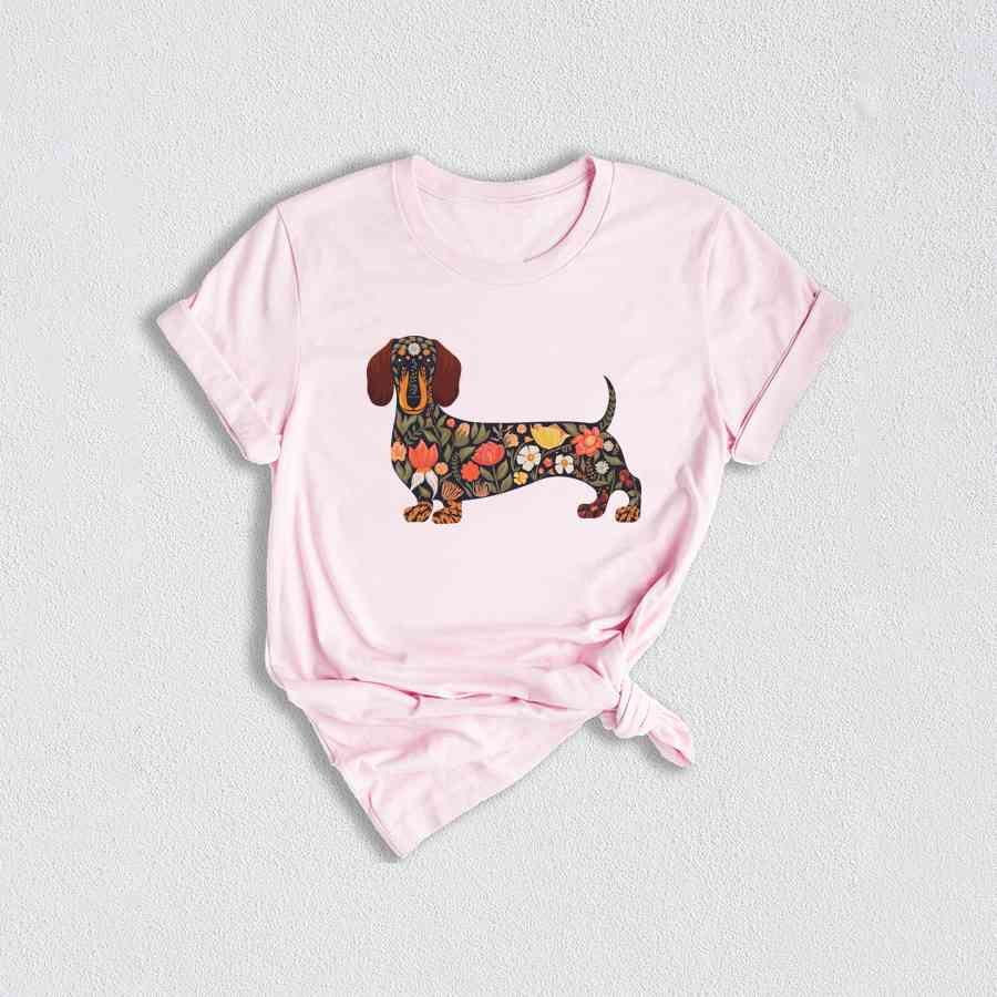 Floral Dachshund Shirt, Cute Dog Shirt, Funny Dog Shirt, Dog Mama Shirt, Dachshund Shirt, Cute Dachshund Shirt, Dachshund Lover Gift