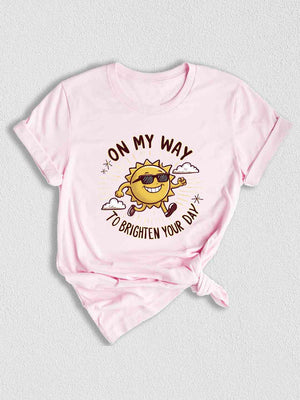 On My Way To Brighten Your Day Shirt, Cute Sun Shirt, Good Vibes Shirt, Positivity Kids Shirt, Sunshine Shirt, Funny Sun Shirt