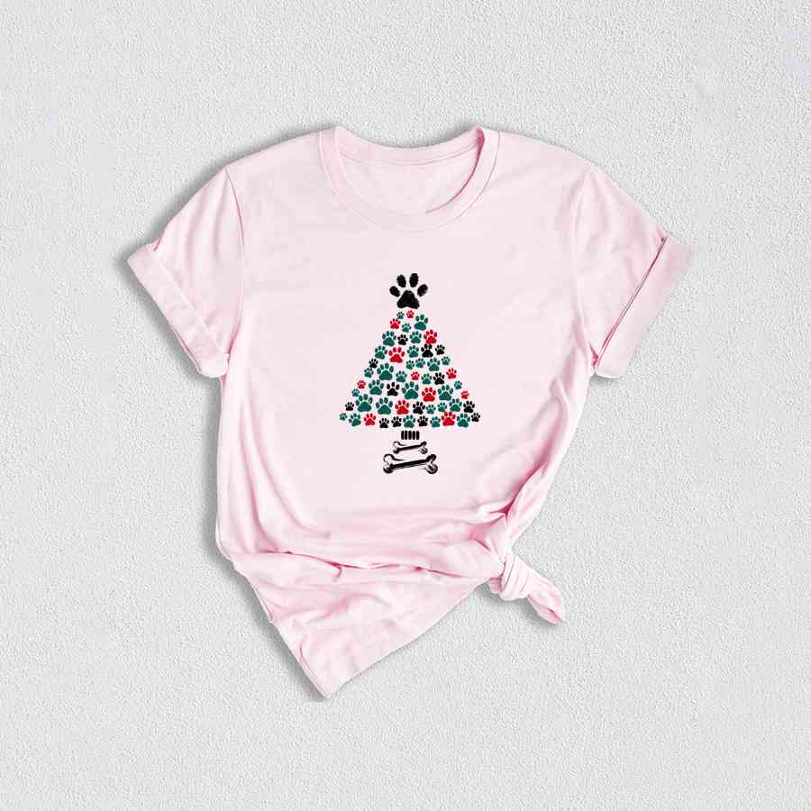 Dog Christmas Tree Shirt, Paw Tree Shirt, Paw Shirt, Dog Lover Shirt, Christmas Dog Shirt, Dog Lover Holiday Gift