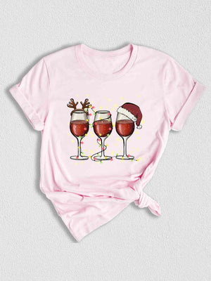 Wine Glasses Santa Hat Christmas Shirt, Santa Christmas Tee, Funny Christmas Shirt, Christmas Gift, Xmas Shirt