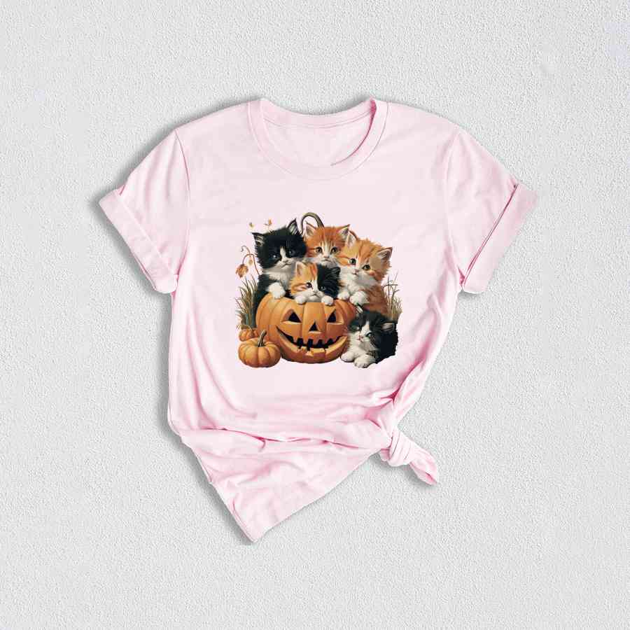 Vintage 90s Cat Halloween Shirt, Retro Halloween Shirt, Spooky Season Tee, Pumpkin Shirt, Halloween Shirt, Vintage Halloween Shirt