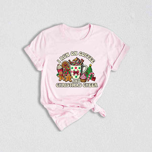 I Run On Coffee And Christmas Cheer Shirt, Christmas Coffee Shirt, Santa Shirt, Christmas Crewneck, Happy Christmas, Christmas Tree Shirt