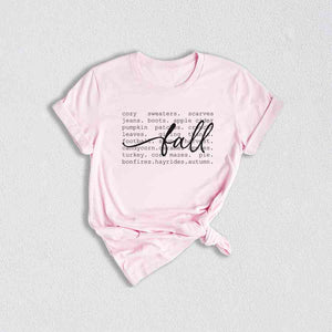 Fall Words Shirt, Fall Shirt, Autumn Shirt, Hello Fall Shirt, Thanksgiving Gift, Women's Fall Tees, Fall Season Shirt