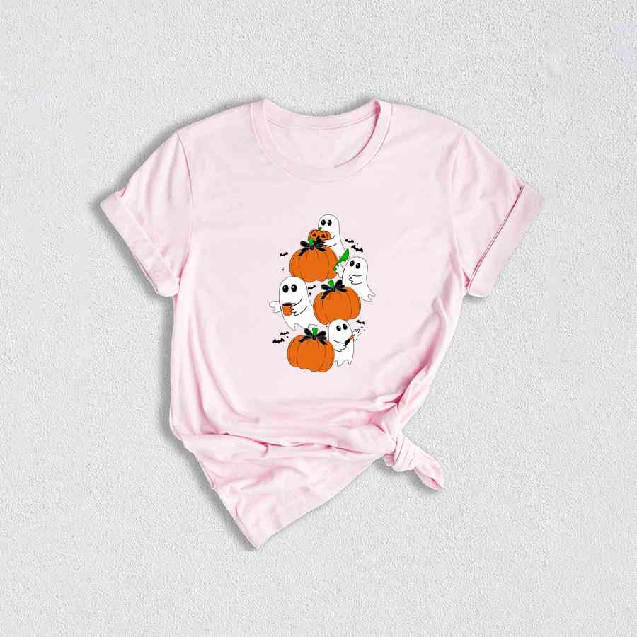 Ghost Pumpkin Shirt, Vintage Pumpkin Halloween Shirt, Flower Halloween Shirt, Cute Ghost Shirt, Retro Fall Shirt, Vintage Ghost Shirt