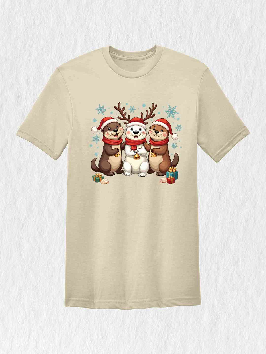 Christmas Otters Shirt, Christmas Shirt, Otter Lover Shirt, Christmas Animal Shirt, Sea Animal Shirt, Christmas Lights Shirt, Holiday Shirt