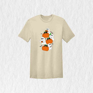 Ghost Pumpkin Shirt, Vintage Pumpkin Halloween Shirt, Flower Halloween Shirt, Cute Ghost Shirt, Retro Fall Shirt, Vintage Ghost Shirt