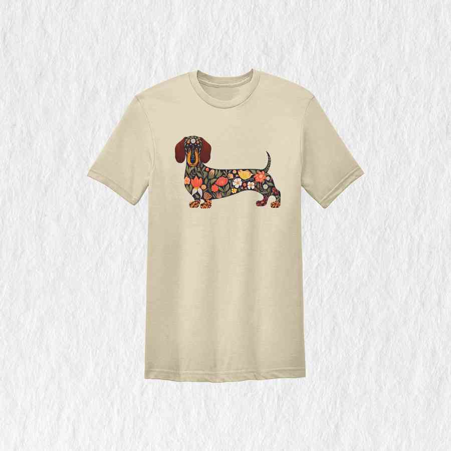 Floral Dachshund Shirt, Cute Dog Shirt, Funny Dog Shirt, Dog Mama Shirt, Dachshund Shirt, Cute Dachshund Shirt, Dachshund Lover Gift