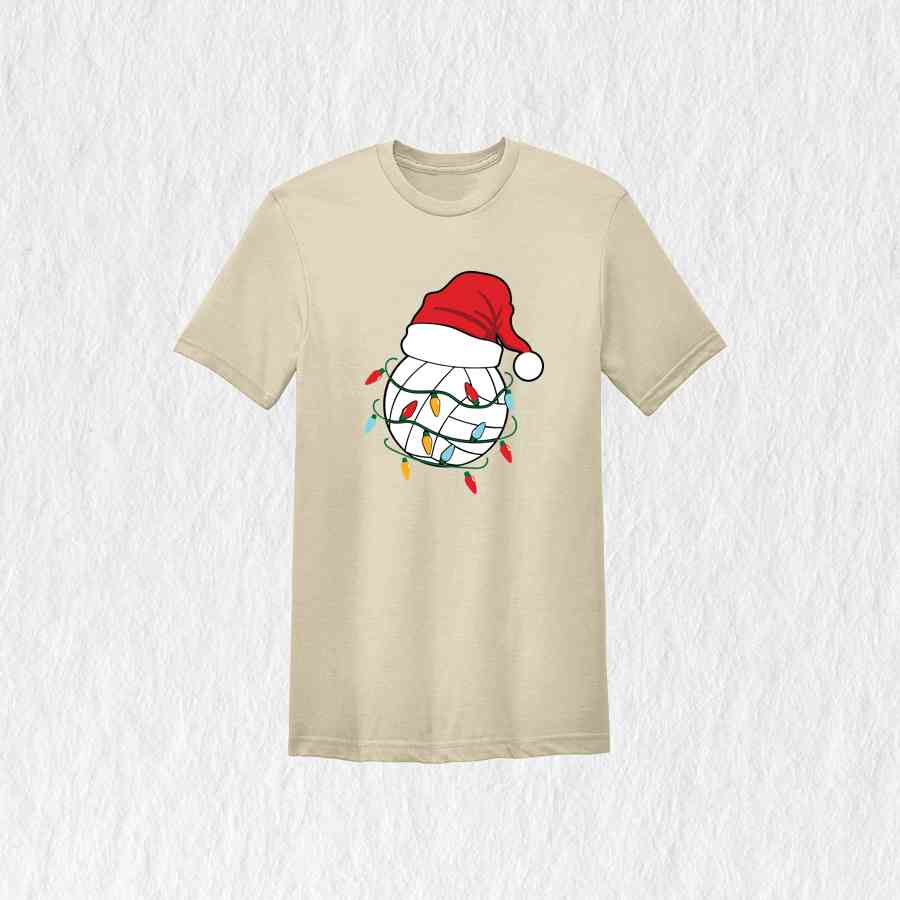 Volleyball Christmas Lights Shirt, Volleyball Lover Xmas Gift, Santa Hat Shirt, Volleyball Xmas Shirt, Xmas Sports Shirt, Volleyball Team