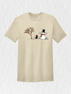 Christmas Snowman & Cat T-Shirt, Christmas Tree Shirt, Cute Snowman Tee, Cat Lover Christmas Gifts, Holiday Season Shirts