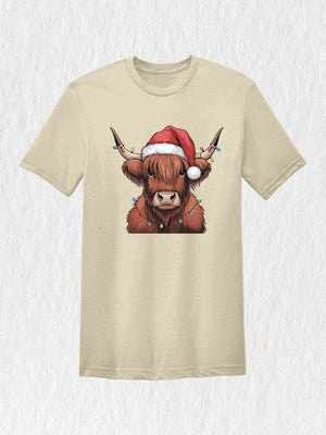 Christmas Cow Shirt, Cow Lights Shirt, Cute Cow Shirt, Cow Lover Shirt, Funny Christmas Shirt, Highland Cow Shirt, Farm Shirt