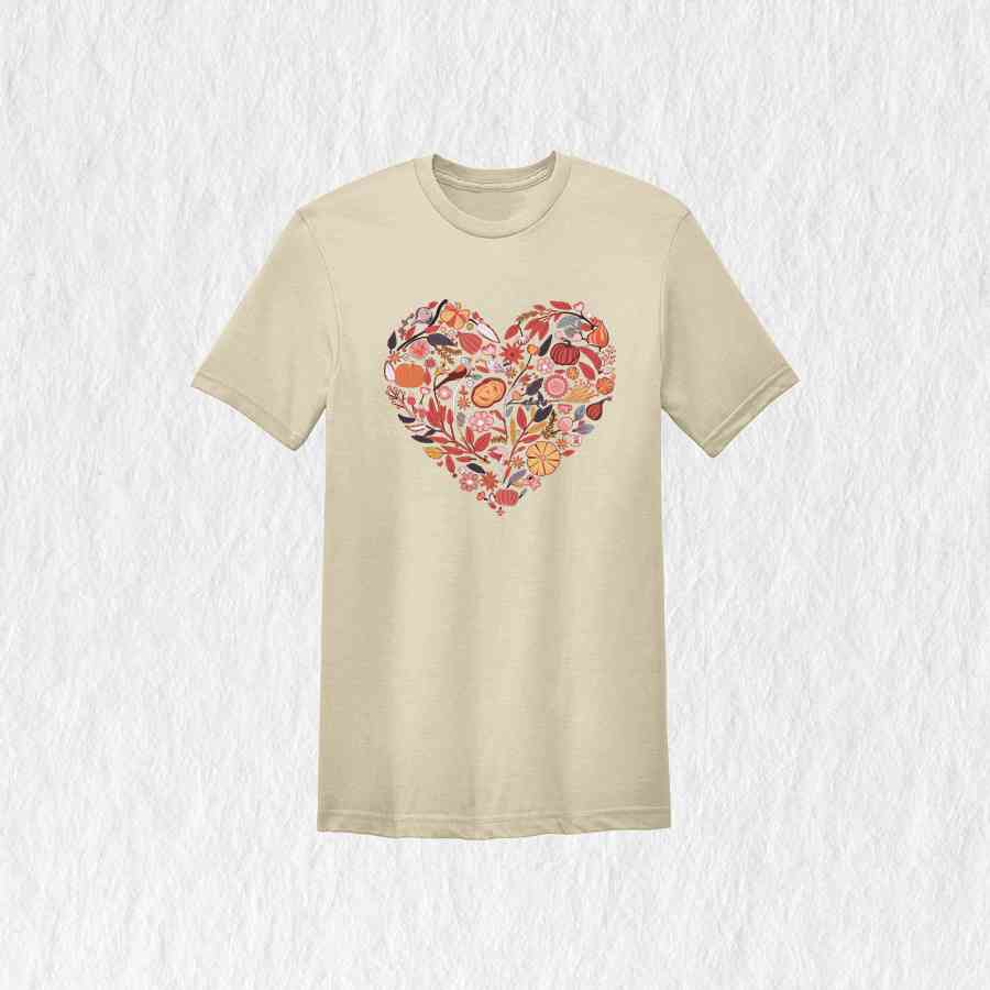 Fall Heart Shirt, Fall Season Shirt, Fall Shirt, Pumpkin Heart Shirt, Thanksgiving Shirt, Pumpkin Patch Shirt, Fall Leaves Tee