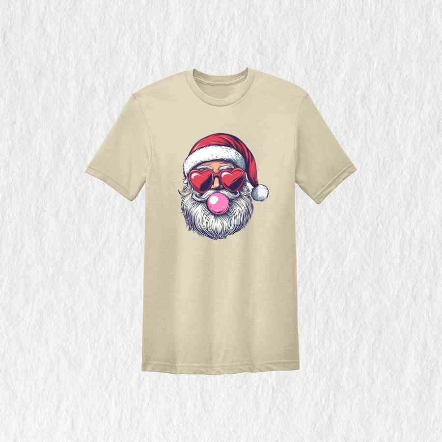 Retro Santa Blowing Bubble Shirt, Santa Claus Shirt, Santa Face Shirt, Funny Christmas Shirt, Cute Christmas Shirt, Holiday Season Shirt