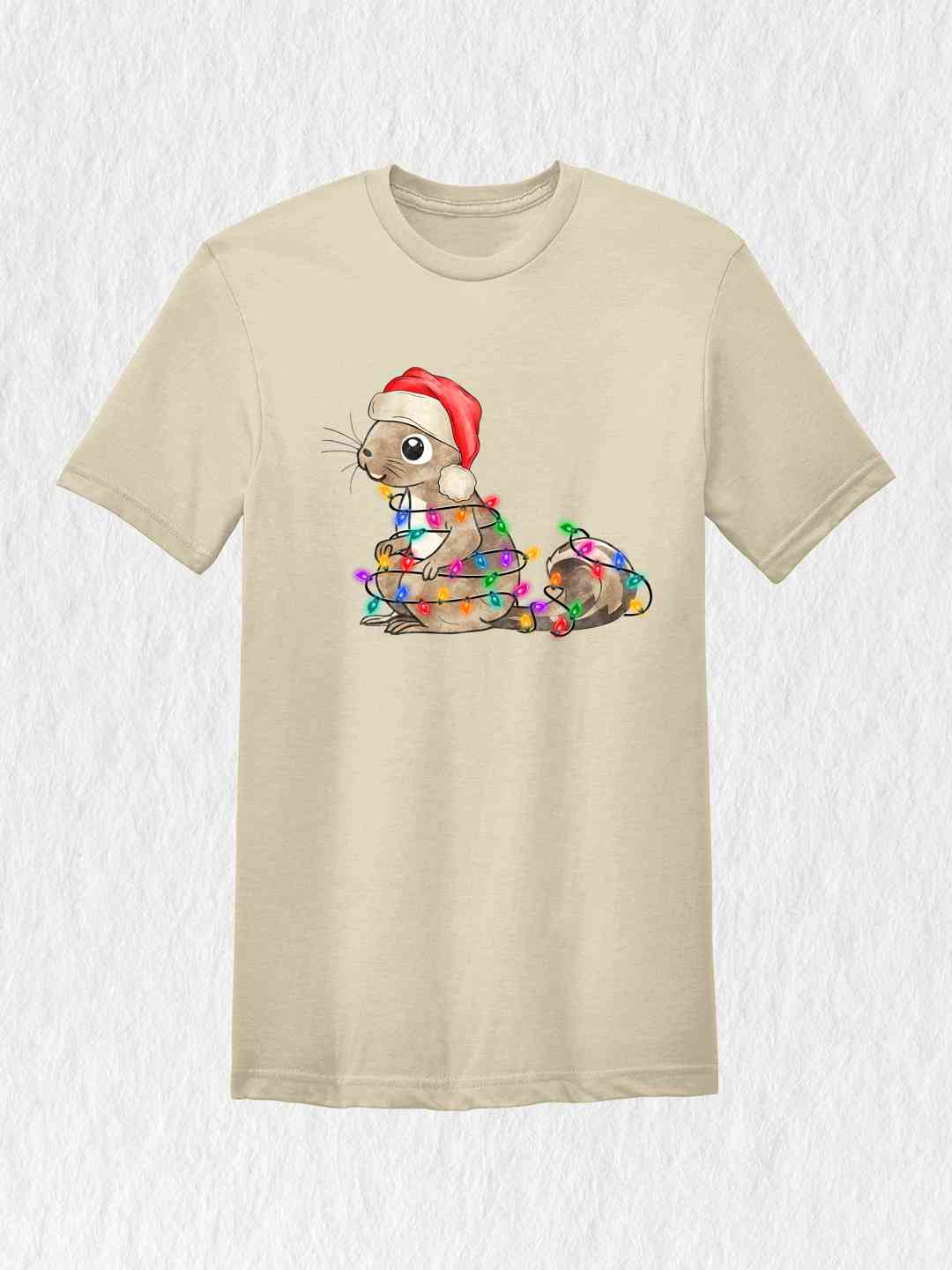 Squirrel Christmas Lights Shirt, Christmas Animal T-Shirt, Xmas Party Shirt, Family Christmas Tee, Christmas Holiday Gifts