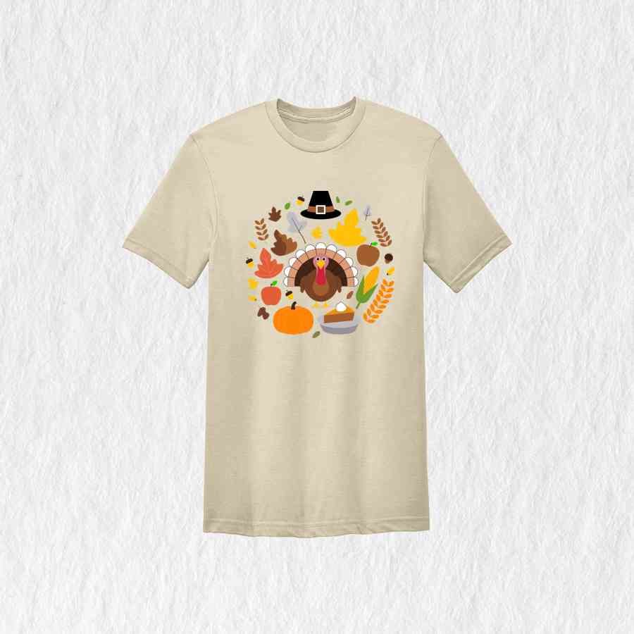 Thanksgiving Doodles Shirt, Pumpkin Leaves Shirt, Turkey Day Shirt, Thanksgiving Shirt, Peace Sign Shirt, Turkey Shirt, Funny Fall Shirt