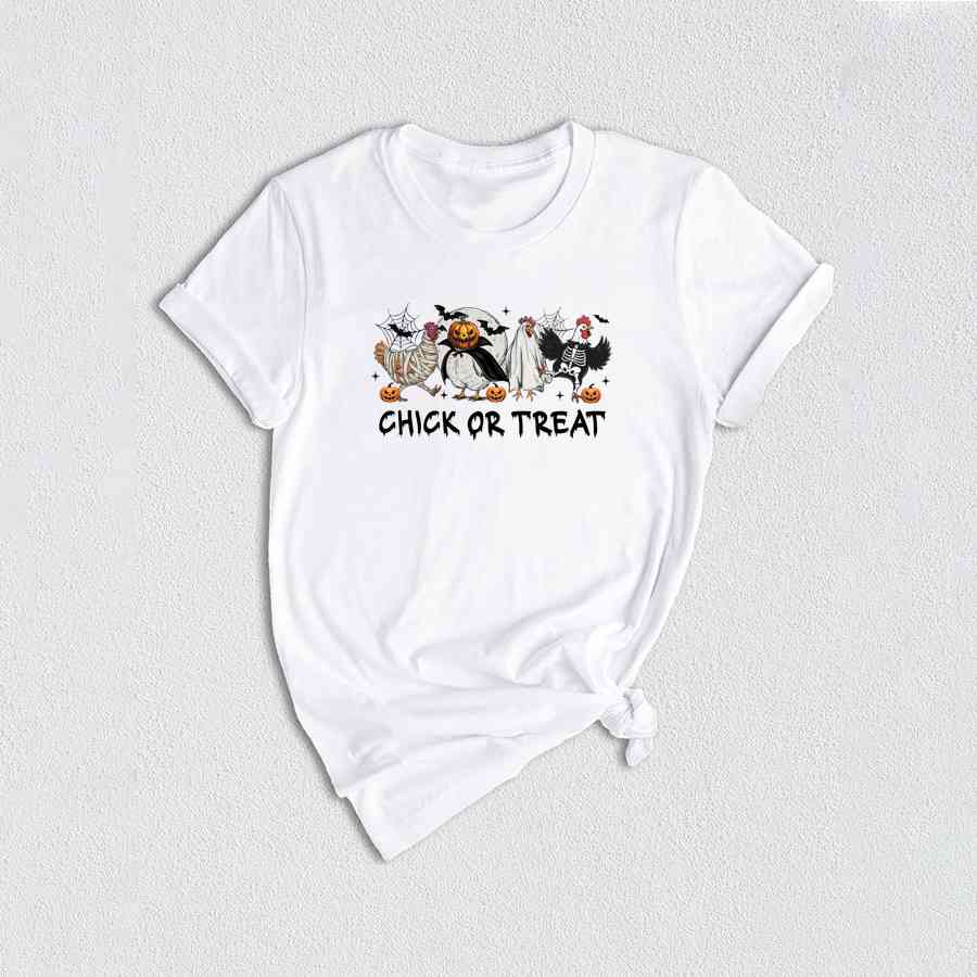 Chick Or Treat Shirt, Funny Halloween Chicken Shirt, Farm Animal Halloween, Spooky Season Shirt, Spooky Vibes Shirt, Halloween Ghost Tee