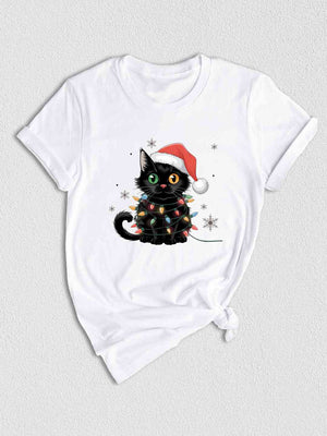 Black Cat Christmas Shirt, Funny Christmas Shirts, Black cat Shirt, Christmas Lights Holiday Shirt, Family Christmas Tee, Cat Lover Shirt