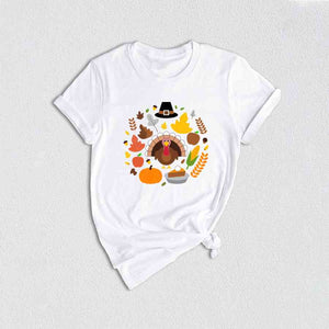 Thanksgiving Doodles Shirt, Pumpkin Leaves Shirt, Turkey Day Shirt, Thanksgiving Shirt, Peace Sign Shirt, Turkey Shirt, Funny Fall Shirt