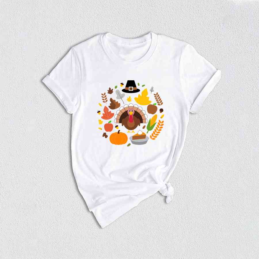 Thanksgiving Doodles Shirt, Pumpkin Leaves Shirt, Turkey Day Shirt, Thanksgiving Shirt, Peace Sign Shirt, Turkey Shirt, Funny Fall Shirt