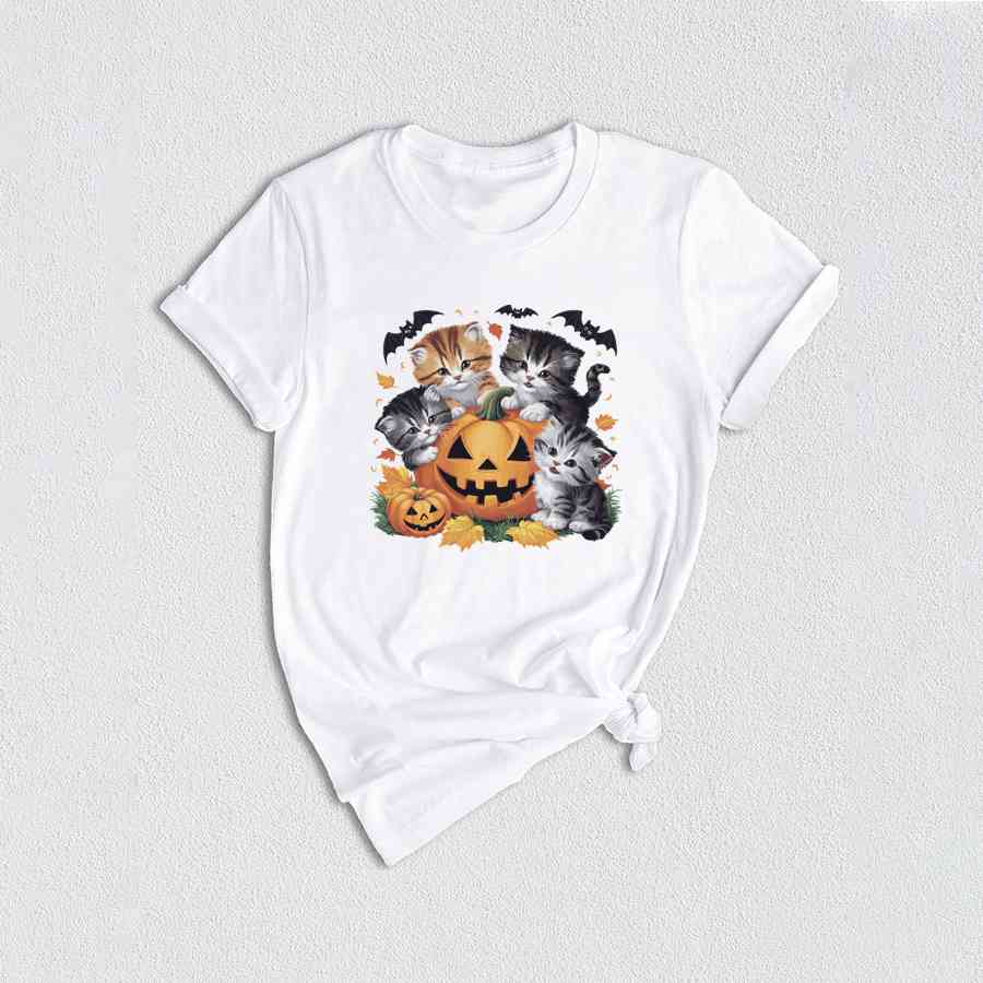 Vintage 90s Cat Halloween Shirt, Retro Halloween Shirt, Spooky Pumpkin Tee, Pumpkin Shirt, Halloween Shirt, Vintage Halloween Shirt