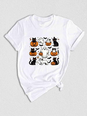 Halloween Ghost Cats Shirt, Cute Cat Shirt, Womens Halloween Shirt, Cute Fall Shirt, Spooky Season Shirt, Gift For Halloween