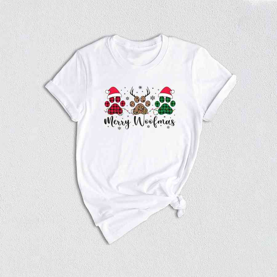 Merry Woofmas Shirt, Christmas Dog Shirt, Cute Christmas Shirt, Animal Lover Shirt, Dog Mom Christmas, Dog Owner Shirt, Christmas Gift