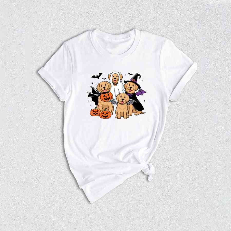 Halloween Dog Shirt, Cute Halloween Shirt, Ghost Dog Shirt, Dog Lover Gift, Dog Halloween Shirt, Golden Mama Shirt