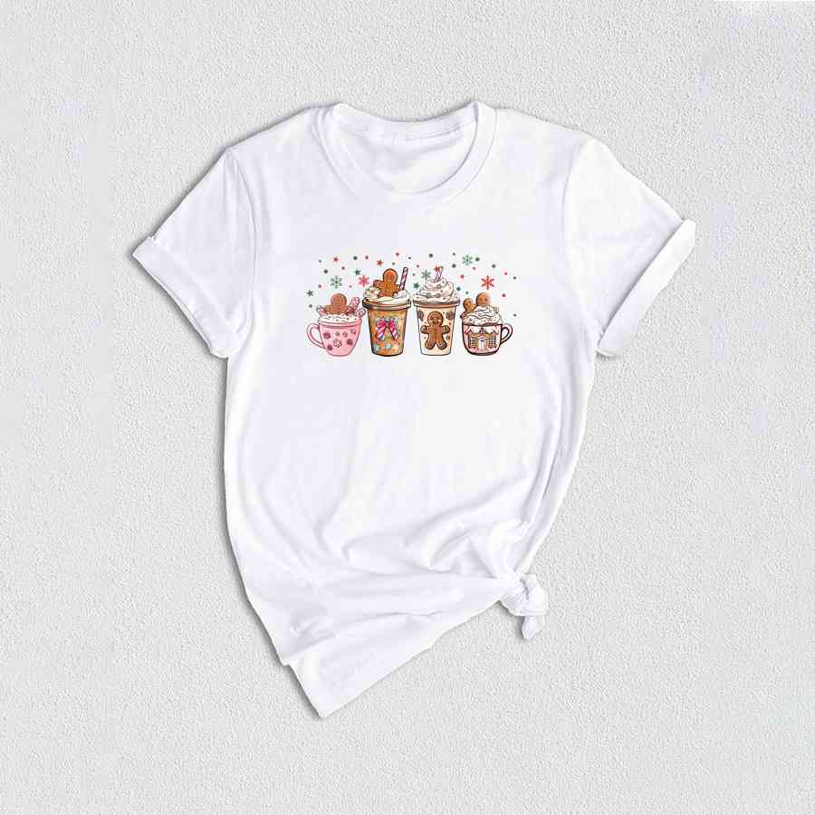 Gingerbread Christmas Coffee Shirt, Christmas Coffee Shirt, Holiday Shirt, Xmas Shirt, Coffee Lover Shirt, Latte Drink Shirt, Cozy Shirt