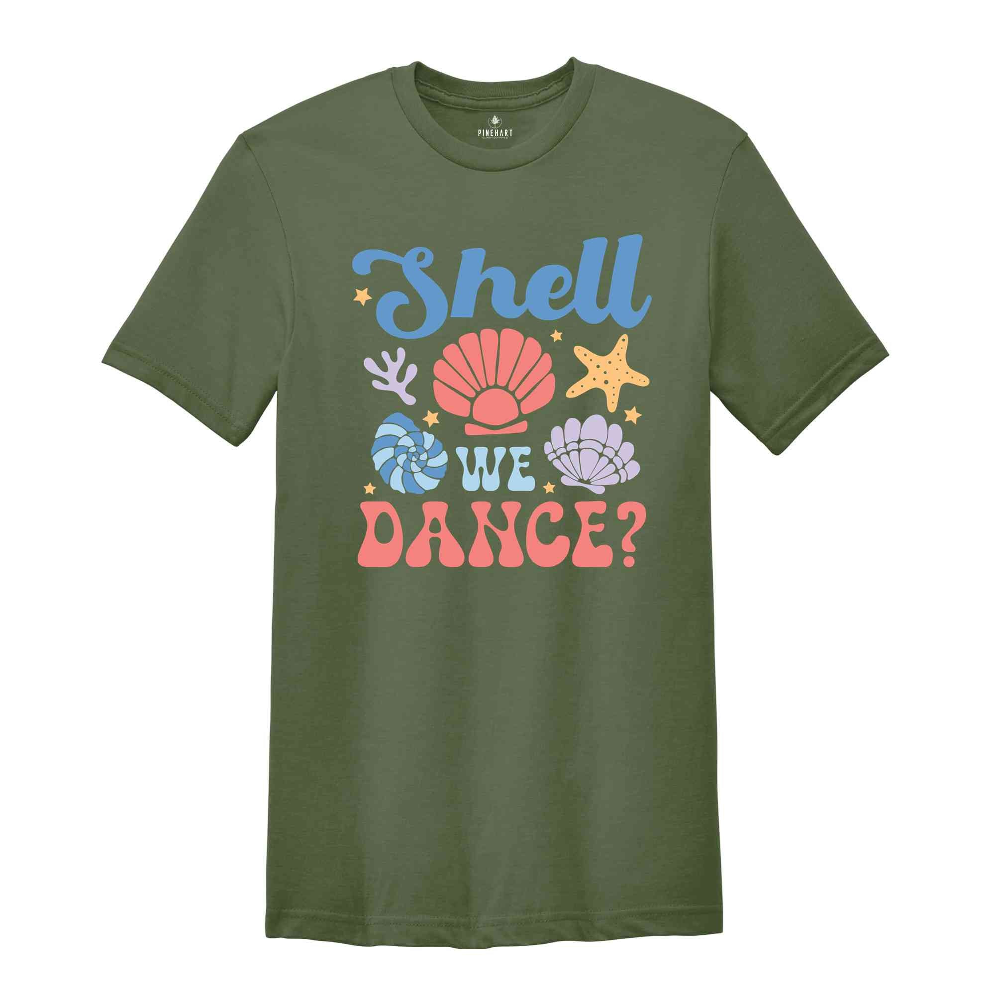 Shell We Dance Shirt, Summer Shirt, Retro Groovy Beach Shirt, Seashells Shirt, Vacation Shirt, Retro Summer Shirt, Beach vibes Shirt