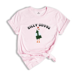 Silly Goose Christmas Tee, Funny Holiday Shirt, Festive Goose T-shirt, Gag Gift for Animal Lovers