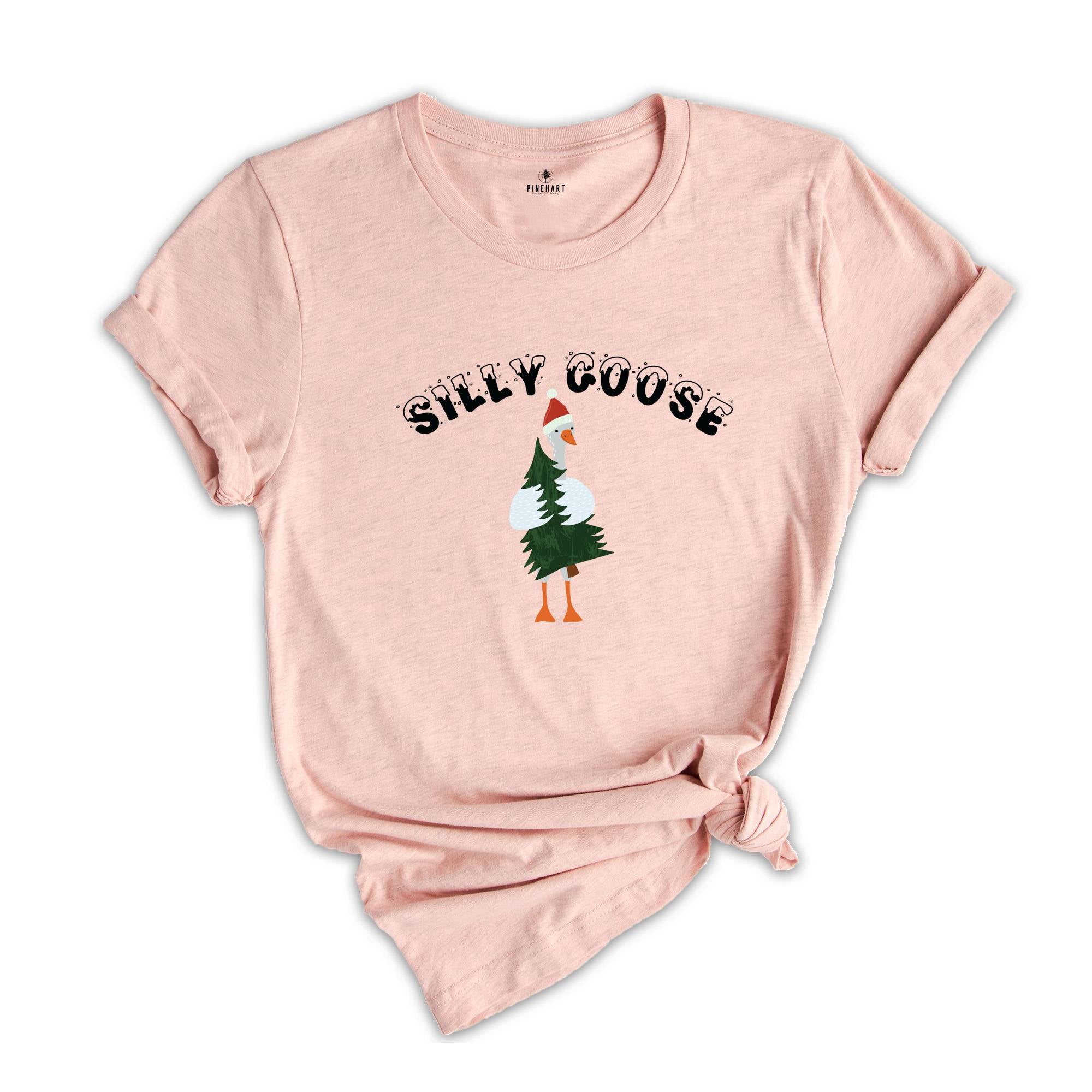Silly Goose Christmas Tee, Funny Holiday Shirt, Festive Goose T-shirt, Gag Gift for Animal Lovers