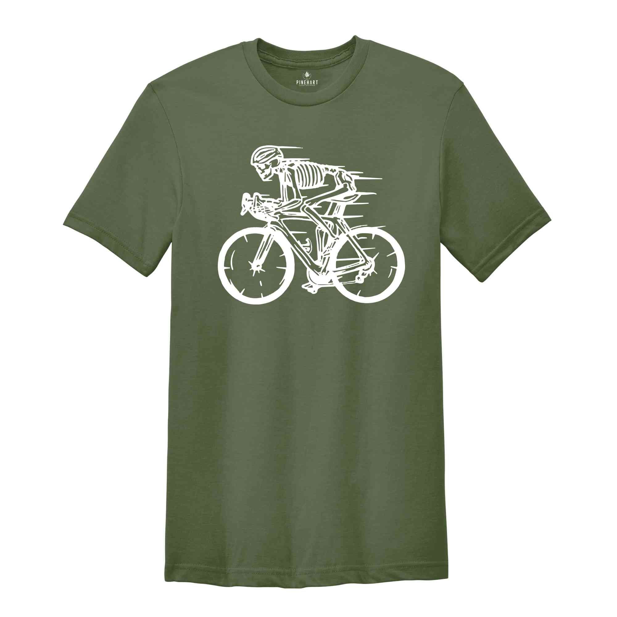 Skeleton Bike Shirt, Funny Bike T shirt, Skeleton Shirt, Race Bike Shirt, Bicycle Race Shirt, Funny Bicycle Tshirt, Cycling Shirt, Bike Gift
