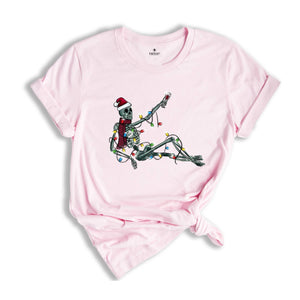 Skeleton Christmas Shirt, Skeleton Wine T-Shirt, Holiday Apparel, Funny Skeleton Shirt, Xmas Skeleton Shirt, Christmas Wine Shirt