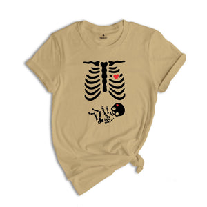 Skeleton Halloween Maternity Shirt, Funny Pregnancy Announcement 2026 TShirt, Spooky Pregnant Costume, New Mommy Tee, Fall Mama to Be Gift