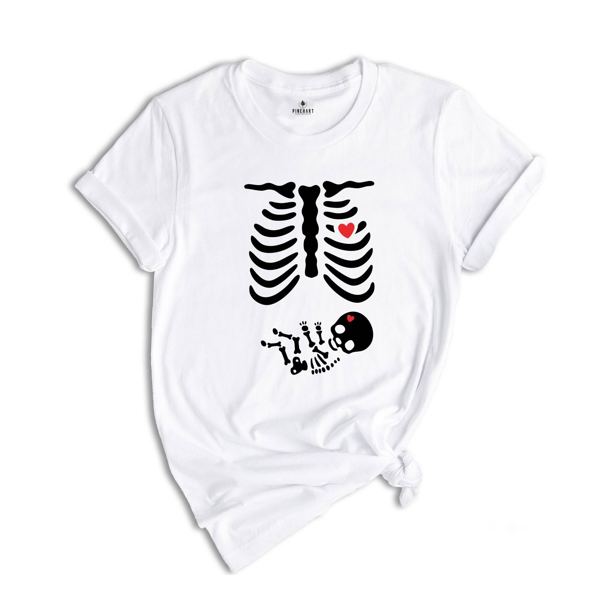 Skeleton Halloween Maternity Shirt, Funny Pregnancy Announcement 2026 TShirt, Spooky Pregnant Costume, New Mommy Tee, Fall Mama to Be Gift