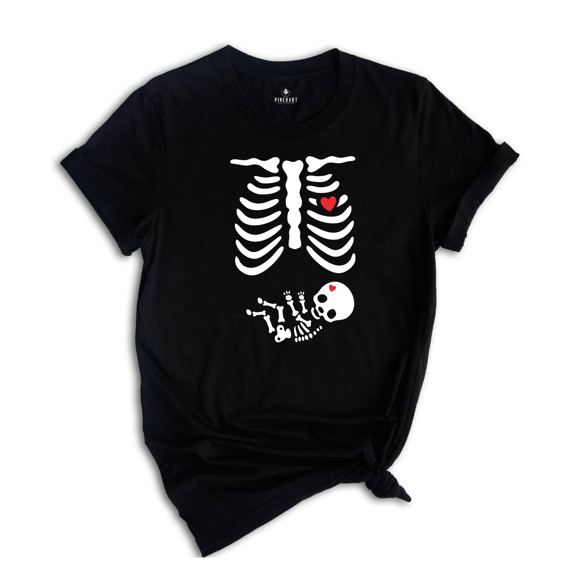 Skeleton Halloween Maternity Shirt, Funny Pregnancy Announcement 2026 TShirt, Spooky Pregnant Costume, New Mommy Tee, Fall Mama to Be Gift