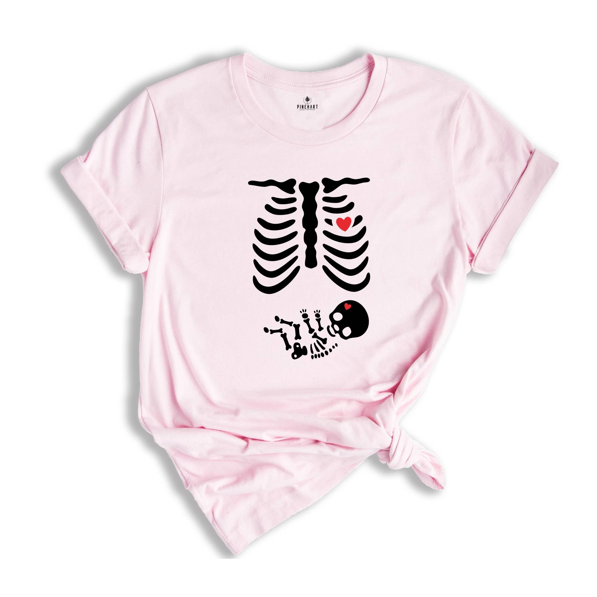 Skeleton Halloween Maternity Shirt, Funny Pregnancy Announcement 2026 TShirt, Spooky Pregnant Costume, New Mommy Tee, Fall Mama to Be Gift