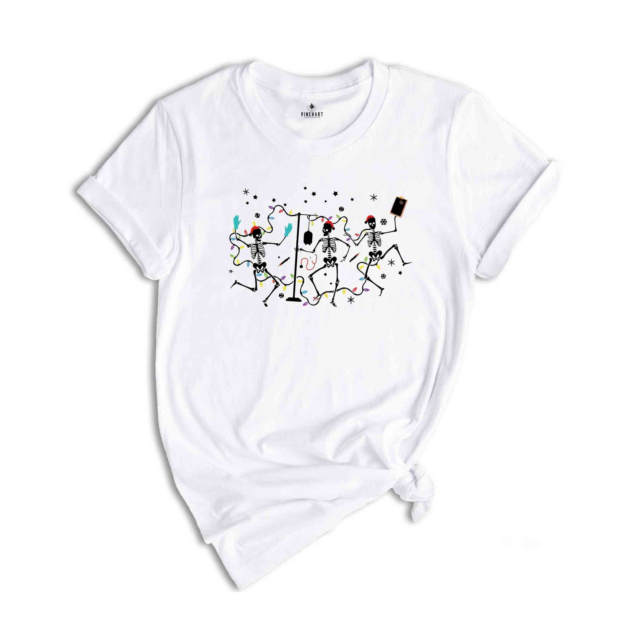 Skeleton Nurse Christmas Shirt, Registered Nurse Tee, Christmas Gift for Nurse, Nursing School Tee, Christmas Outfit